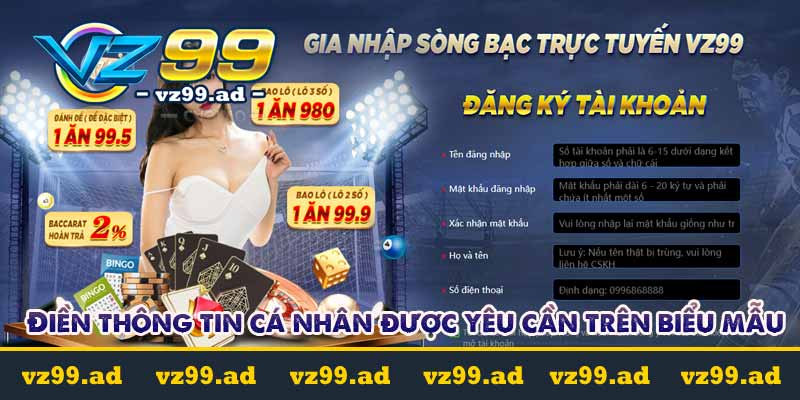 ĐĂNG KÝ 9 Điền thông tin cá nhân được yêu cần vào biểu mẫu